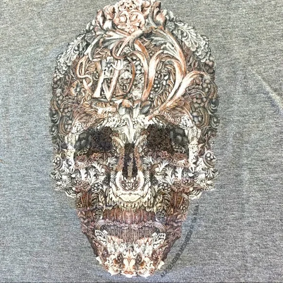 Alexander McQueen for V&A Skull Design Grey Tee. L - Picture 3 of 5